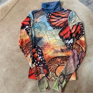 Afrm Zadie Power Mesh Turtleneck Top